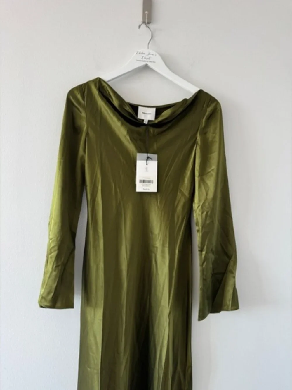 REFORMATION NWT Pike Silk Maxi Dress in Moss - Picture 11 of 14